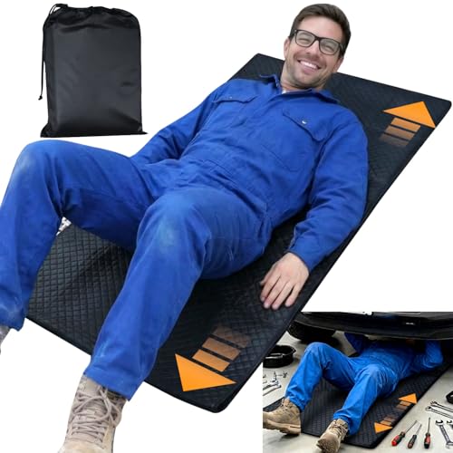 Rolling Creeper Mat, 145×67cm Portable Under Car Repair Pad with Storage Bag, Mechanics Mat for Low...