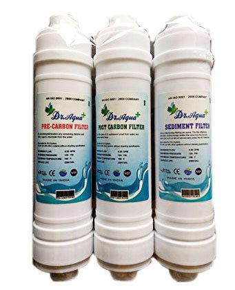 Dr Aqua Inline Filter Cartridge Set for Ro System Pre Carbon Sediment ...