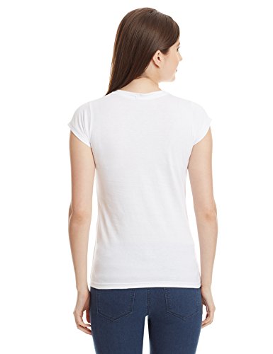 Image of Miss Chase Women's Maroon Super Soft V-Neck Short Sleeves Cotton Solid Regular Fit T-Shirt