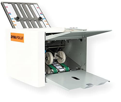 Dynafold 102N Paper Folding Machine; Folds up to 8000 per Hour; Batch Processing; Resettable Counter; Output Conveyor Stacker; Push-Button Operation; Self Adjusting for Paper Thickness