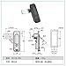 Push-Button Flat Turn-Into-Lock Mechanism Zinc Alloy Silver Black Industrial Cabinet Push-to-Open Handle Lock 1Pcs(Zincalloyblackwithlock)