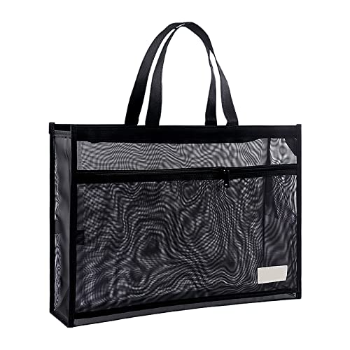 Image of Art Portfolio Bag 18 x 12 Inch, Poster Storage Bag with Handle and Zipper Organizer Transparent Bag for Posters Board, Painting Book, Bulletin Boards, Watercolor Sketchbook