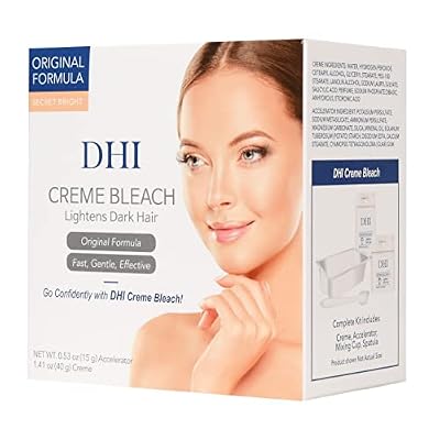 DHI Creme Bleach Mild Original Sensitive Formula Lightens Dark Hair Face & Body 1.9 OZ
