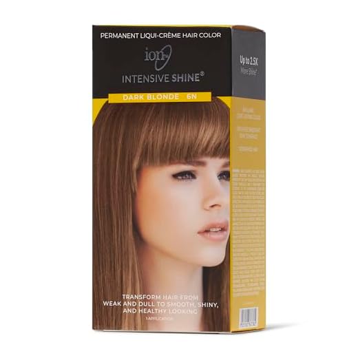ION Intensive Shine Permanent Liqui-Creme Hair Color Kit Fade Resistant Gray Coverage 2.5 Times More Shine Brilliant Long Lasting Color - Dark Blonde 6N