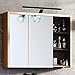 Produktbild Lomadox Badezimmer Spiegelschrank mit LED-Beleuchtung 100 cm, Shetland Eiche Nb. mit Graphitgrau, B/H/T: ca. 100/75-80/18 cm