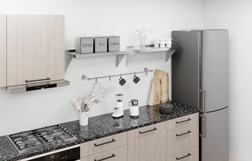 Image of AmGood 12 inch x 30 inch Stainless Steel Wall Shelf | Appliance & Equipment Metal Shelving | Kitchen, Restaurant, Garage, Laundry, Utility Room | Heavy Duty | Squared Edge | NSF Certified