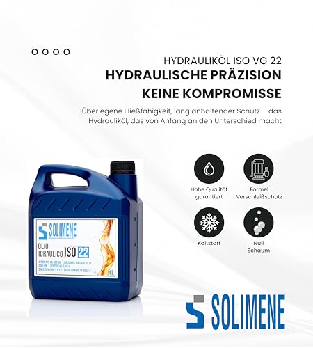 4L Hydrauliköl ISO VG HVI 22 – Schmiermittel für Hydrauliksysteme und Traktoren – Perfekt für Autos und Motorräder – Hohe Qualität und Fließfähigkeit, niedrige Viskosität