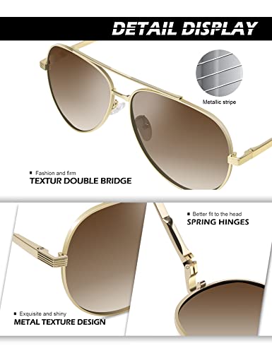 Polarized Aviator Sunglasses for Men and Women, Classic Pilot Sun Glasses with Premium Metal Frame and UV Protection - Image 5