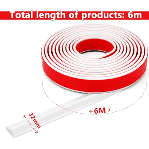 Molduras autoadhesivas blancas de 6m x 32mm para decoración de paredes y armarios 4