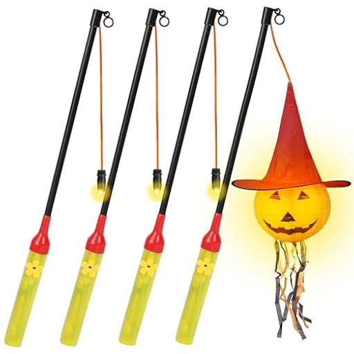 Aomig Palos Linterna Electrónicos LED, 4pcs Halloween Linterna Infantil, 40cm Palos de Linterna LED para Niños, Palos de Linterna Eléctrico para Fiesta Desfile Linternas Tren de San Martín Navidad | Ya disponible en tu tienda friki favorita! En mundofriki.es!