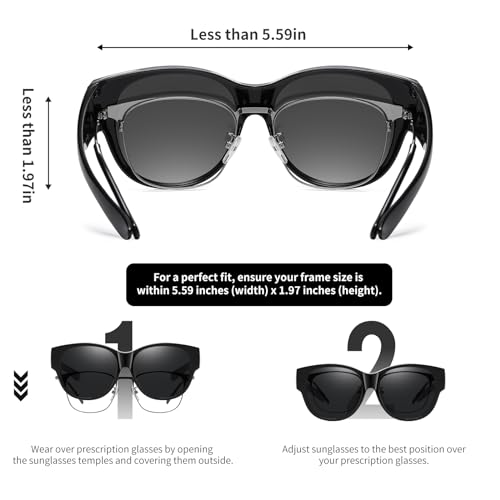Image of GEGURI Polarized Sunglasses Fit Over Glasses for Men Women, Oversized Square Sun Glasses UV400 Protection Shades