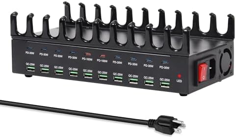 690W Charging Station for Multiple Devices, 20-Port USB C Fast Ch...