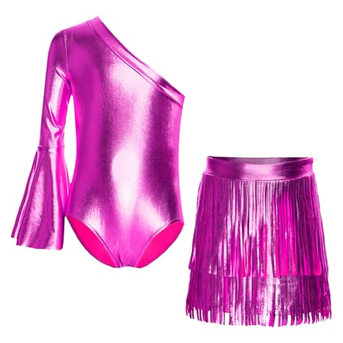 Costume pom pom girl 2 pièces pour fille avec jupe et haut à franges