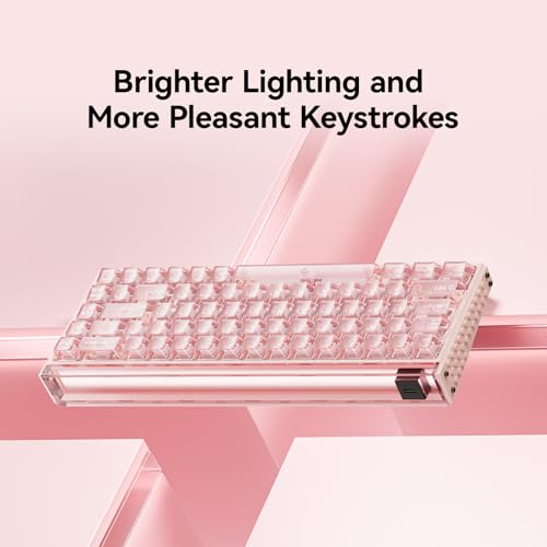 Image of MelGeek 68 Ultra Hall Effect Keyboard Magnetic Gaming Keyboard, hot swappable Magnetic switches Rapid Trigger Gaming Keyboard,Snap Tap (Transparent Pink)