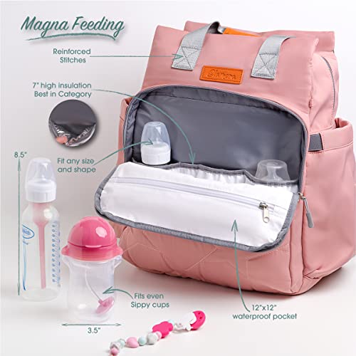 Clamera Diaper Bag Backpack – 5-In-1 Magna Travel Back Pack – Extra Large Diaper Bag With Changing Pad, Diaper Pouch, Pacifier Pouch & Stroller Hangers #TOP4