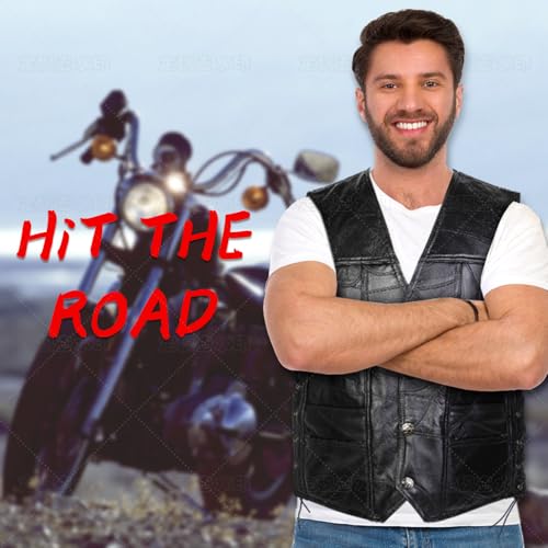 XINMALL Genuine Leather Club Vest