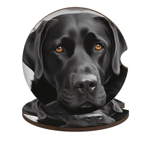 Portavasos para carro, diseño perro negro, 2 unidades miniatura 1