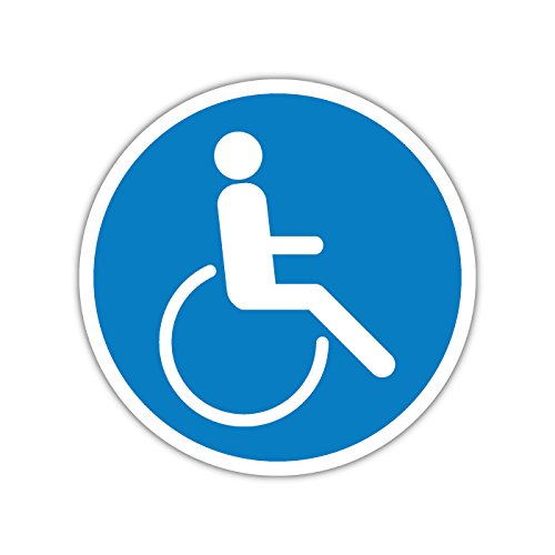 Preisvergleich Produktbild Rollstuhlaufkleber,10cm,weiß / blau,Rund,Stickerfriend
