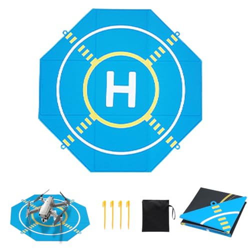 Drone Landing Pad Portable Foldable with Night Vision,20in Double-Sided Waterproof Helipad for DJI Mavic 3/Mini 4K/Air 3S/Neo/Flip/Avata 2 RC Drones Helicopter, Drone Landing Pad Accessories