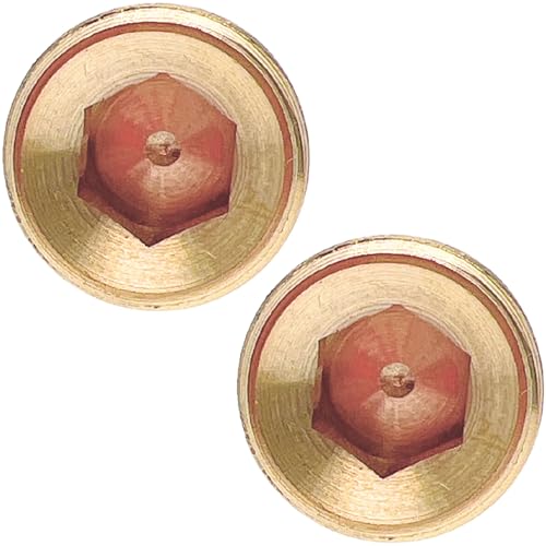 2pcs 1/8 NPT Male Brass Pipe Plug Counter Sunk Internal Hex Head by CX WONDERLAND