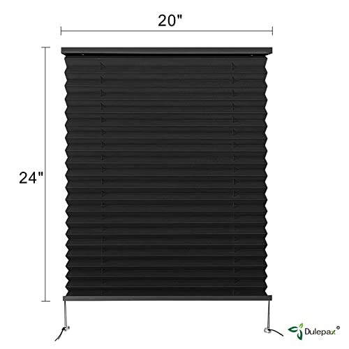 Image of Dulepax RV Blinds,RV Pleated Shades,RV Blinds Pleated Shades, 20 inch W x 24 inch L Black RV Window Shades,Camper Blinds,RV Window Blinds for RV Camper Travel Trailers Motorhome's Window
