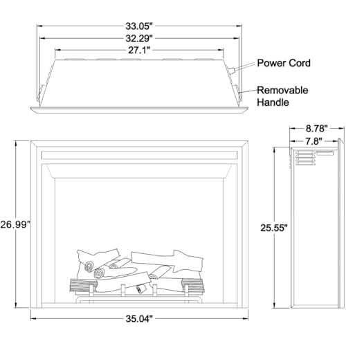Electric Fireplace Insert with Heater