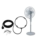 Skimsklo Outdoor Fan Misting Kit, Heavy Duty Brass Nozzle Water Misters for Patios, Universal Cooling System Hose Sprayer Attachment for Summer Backyard and Garden (5M*16in)