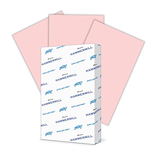 Image of Hammermill Pink 20lb Colored Printer Paper, 8.5 x 14, 500 Sheets, Made in USA