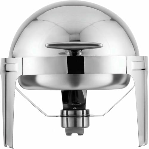 FLTRGO 6,8 l Chafing Dish, runder Roll-Top-Chafer, Edelstahl-Buffetwärmer für Catering-Partys, Hochzeiten, mit Lebensmittelpfanne, Wasserpfanne und Brennstoffhaltern~/ – Bild 4