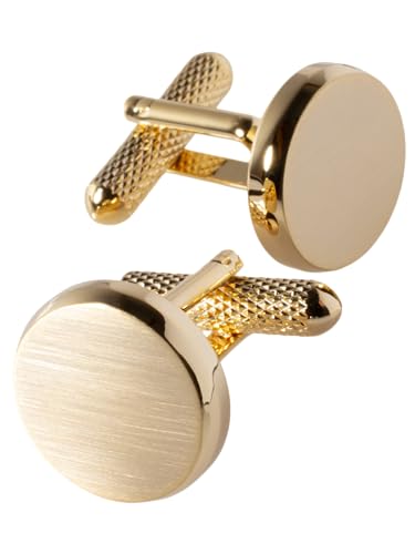 [TAVARAT] Cufflinks for Men cuff links mens classic round shape Black Silver Light Gold Tps-177