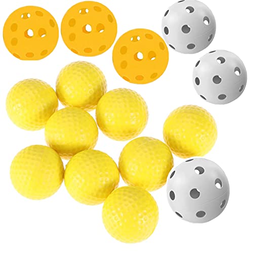 Golfbälle Golf Übungsbälle Trainingsbälle 15 Stück Luftbälle Übungsgolfbälle (gelb gemischt 15 Stück gemischt 15 Stück) Cover