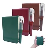 Mini Notebook with Pen, Pocket Size A7 PU Leather Hardcover Small Note Pads, Tear-Off Sheets Tiny Notepad with Elastic Band for Nurses, Office, School, Reporter & Travel Journaling, Pack of 3
