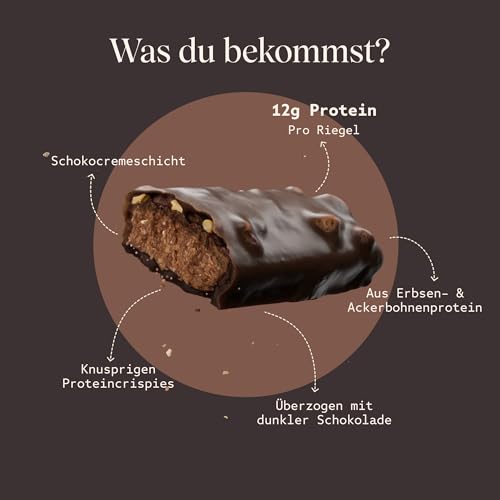 VETAIN Vegan Proteinriegel - Crispy Brownie - 12g Eiweiß pro Riegel - Mit Mönchsfrucht gesüßt - 100% natürliche Zutaten - Ohne Palmöl - Frei von Sucralose & Maltit - 12 x 55g 4
