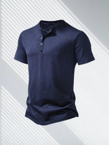 Image of Men's Fashion Henley Neck Half Sleeve T-Shirts