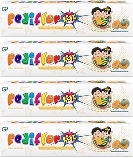 PediflorKidz Melon Flavor Anticavity Fluoride Toothpaste for children | Family combo pack | Vegan Friendly (Pack of 4) 70g each-image-11