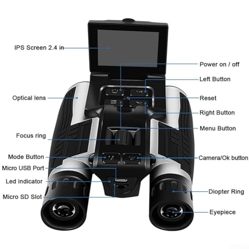 Binoculares digitales con cámara y Zoom óptico 12x miniatura 5