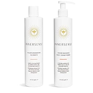 INNERSENSE Organic Beauty – Natural Color Awakening Hairbath Shampoo + Color Radiance Conditioner | Non-Toxic, Cruelty-Free, Clean Haircare (10 fl oz | 296 ml)