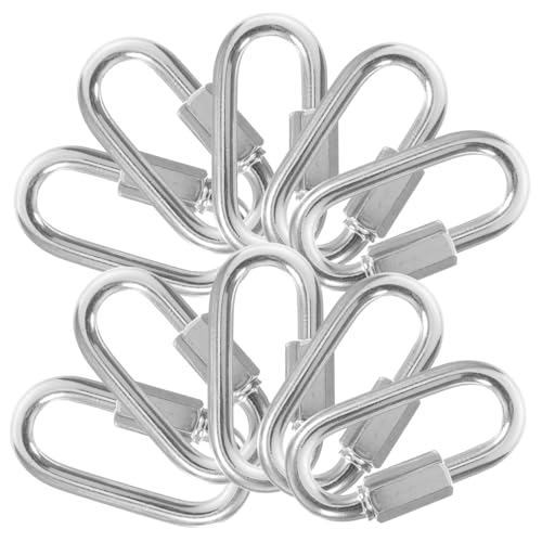 Kisangel 1 Juego Mosquetón Carretes para Insignias Retráctiles Llave Enlace Cadenas Carretes De Placa Cerradura De Combinación Grillete Suave Equipo Cerrar Pestillo Silver Zinc 10 Piezas