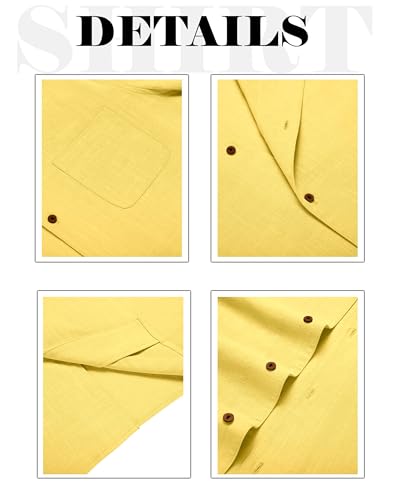 Image of Zombom Men's Cotton Blend Shirt with Full Sleeves Solid Pattern Cuban Collar Neck Line Regular Fit and Standard Length | Solid Shirt for Man Cotton | Shirts for Mans