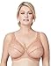Bramour by Glamorise Women's Full Figure Plus Size Underwire Sheer Lace Back Close Bra-Nolita #7007, Nude, 48C