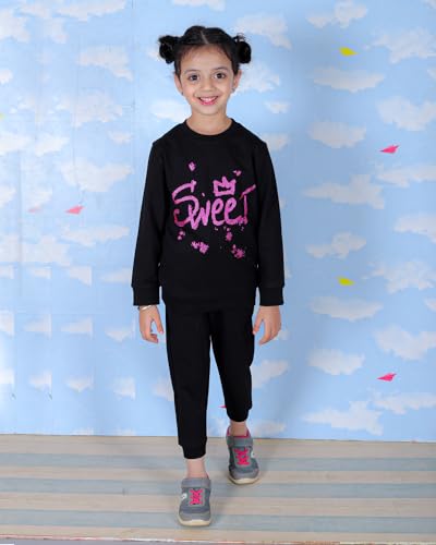 Image of The Mom Store Kids Sweatshirt With Joggers Set| Cotton With French Terry | Cute Prints | Warm | For Boys & Girls | Trendy Winter Sets For Kids | Hoodie And Sweatpant Set