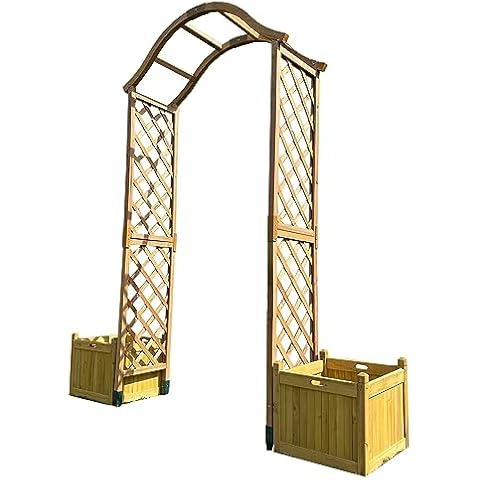 Wooden Arch with Garden Planters and Spikes Cover