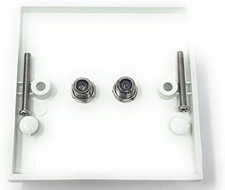 MainCore Dual F Type Socket Standard Faceplate for TV, Freeview, Sky/SkyHD, NTL, Virgin, Satellite, Antenna Outlets/Coaxial.