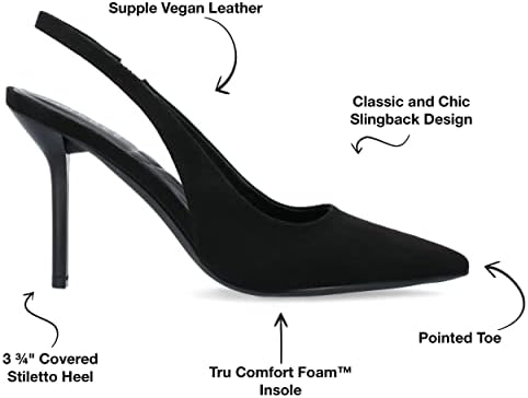 Journee Collection Womens Elenney Tru Comfort Foam Wide Width Mid Heel Pointed Toe Pumps Black 12 Wide Womens US | Image 1