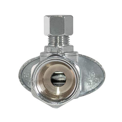 Image of Eastman 1 /2 inch FIP x 1 /4 inch OD Compression Quarter Turn Angle Stop Valve, Brass Plumbing Fitting, Chrome, 10732LF