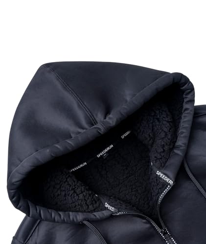 GEEK LIGHTING Men's Hoodie Heavyweight Fleece Sweatshirt Comfortable Full Zip Up Thick Sherpa Lined for Men Outdoor Activity4