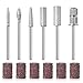 siyuwuro 6Pcs Nail Drill Bits 3/32'' Professional Electric Nail Drill Machine Bits Nail Art Drill Bits for Acrylic Gel Nails Manicure Pedicure Tool with Storage Box, 6Pcs Size Different Sanding Bands
