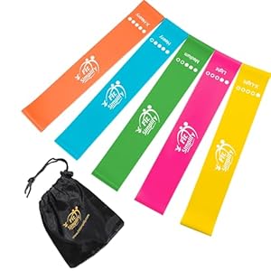 Fit Simplify 10 Inch Resistance Loop Exercise Bands, Set of 5, Assorted Colors