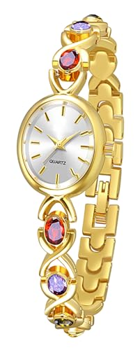 Montre quartz étanche femme avec petit cadran vintage ovale en acier inoxydable
