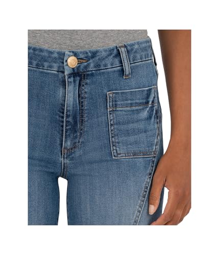 KUT from the Kloth Women's Petite Charlotte High Rise Wide Leg Front Seam Patch Pockets4